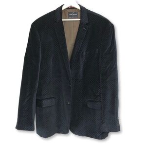 Daniel Hechter Paris Mens Velvet Geometric Blazer Size 50 Long